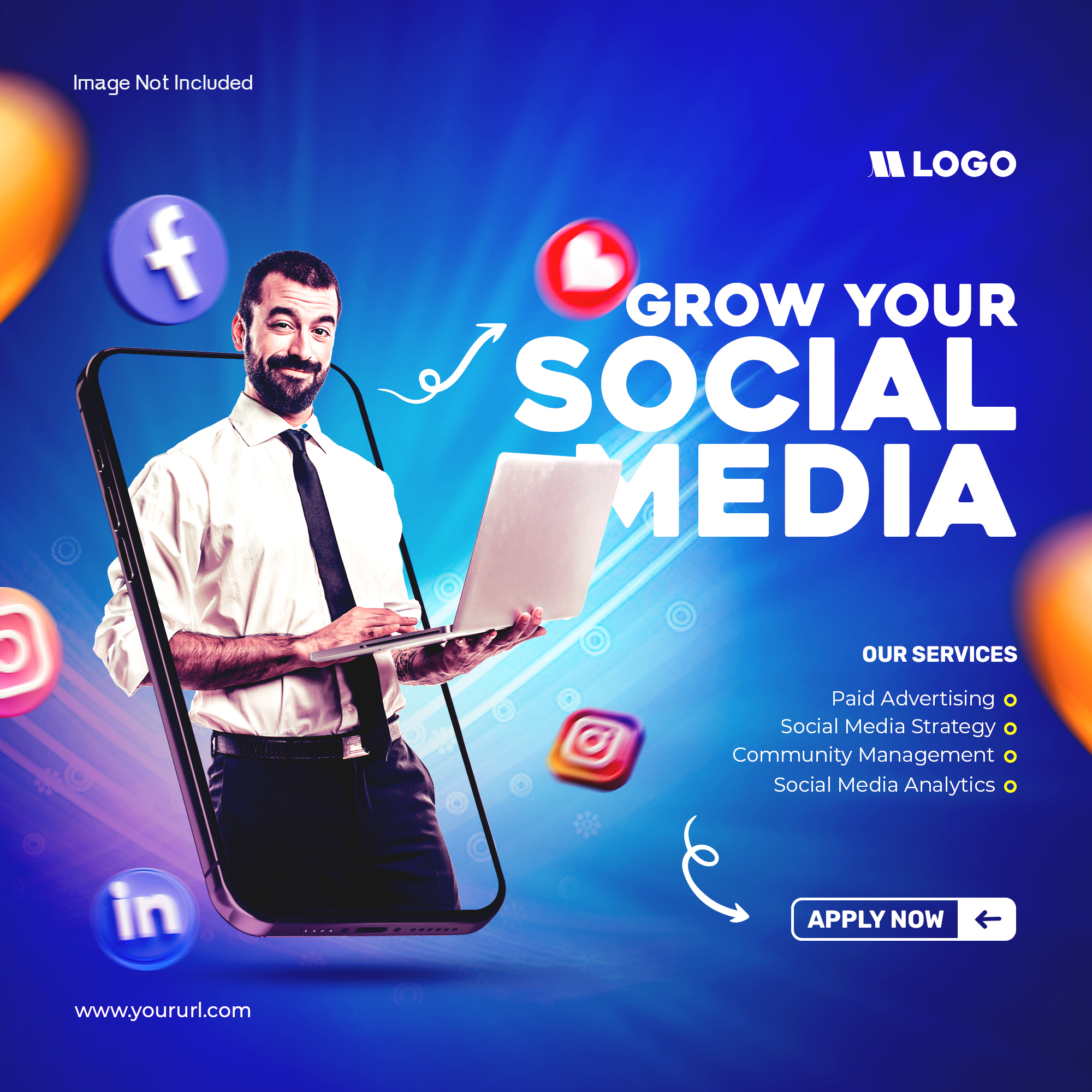 digital marketing live webinar social media post template